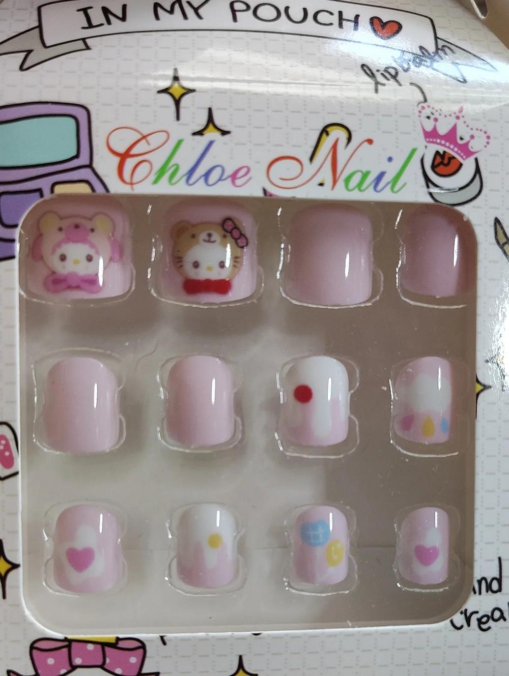 💗Childs Hello Kitty & Friends Press-On Nail Set Pre-glued💗